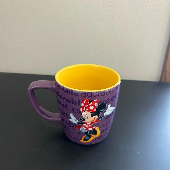 Disney Parks Minnie Mouse Personality 3D Purple and Yellow Mug - Picture 4 of 7